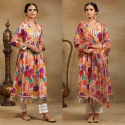 Partywear Palazzo suit in muslin cotton fabric